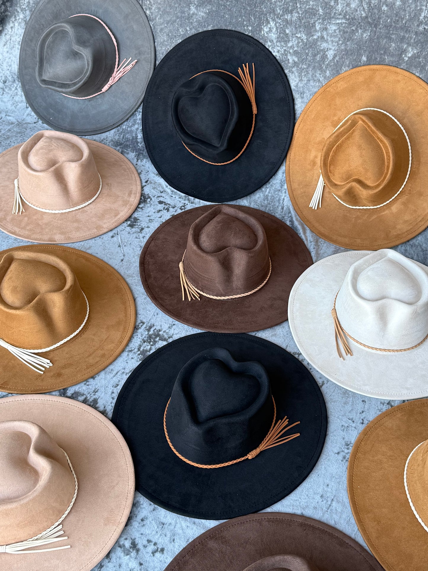 Hearted widebrim Vegan Fedora Hat