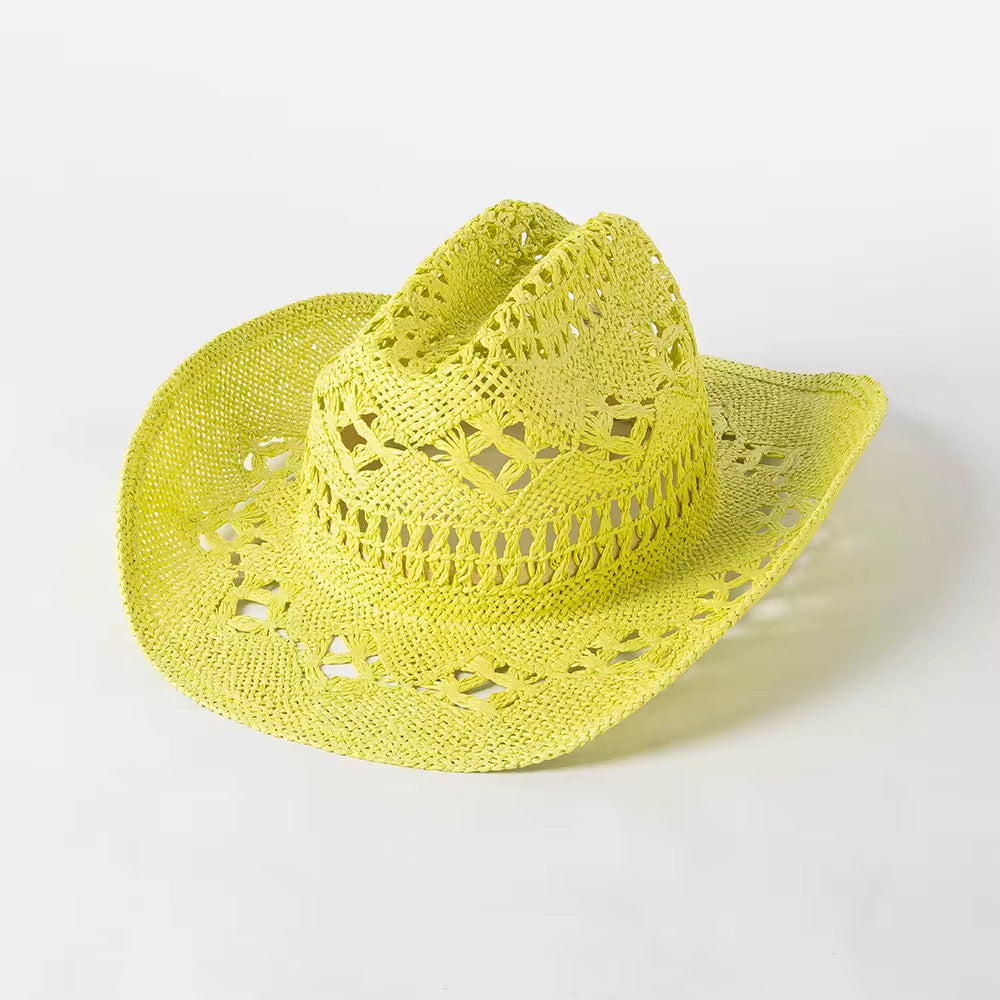 Spring Hand Woven Straw Cowboy Hat
