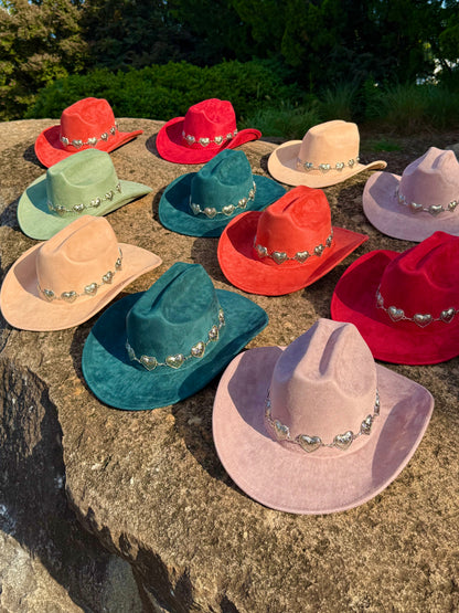 Premium Hearted Suede pinched Cowboy Hat