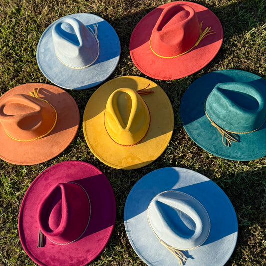 Vegan Suede Wide Brim Hat – Unisex ,Suitable for Pyrography, Laser Engraving