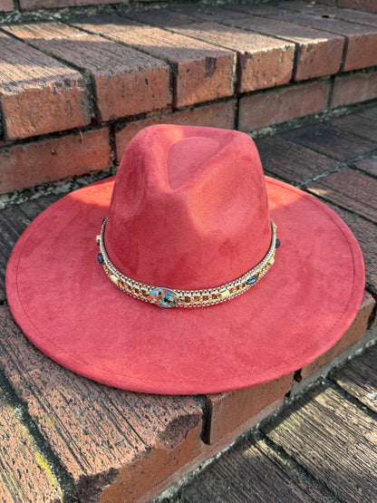 Rockme Suede wide brim Fedora