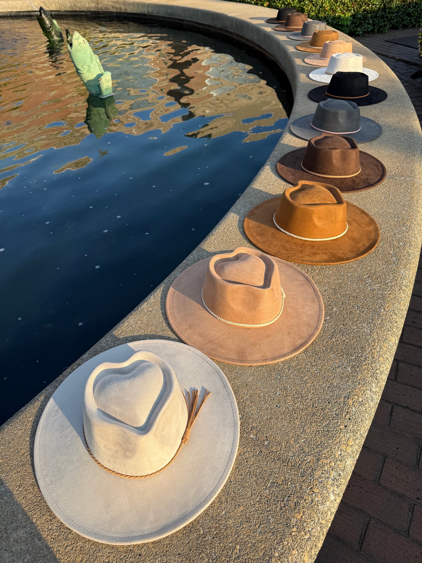 Hearted widebrim Vegan Fedora Hat