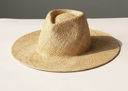 Wide Hand Woven stiff Straw Hat
