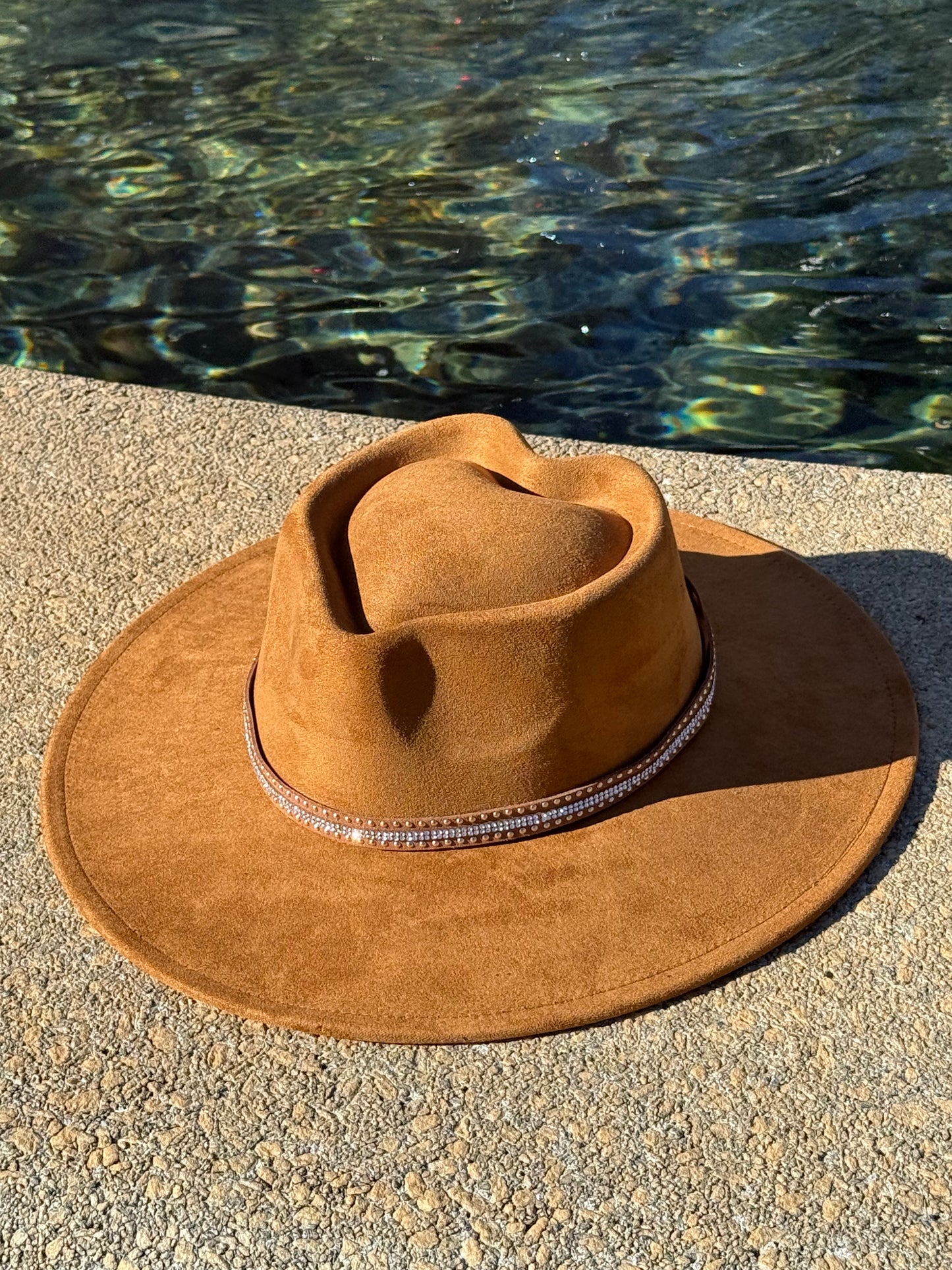 Hearted widebrim Vegan Fedora Hat
