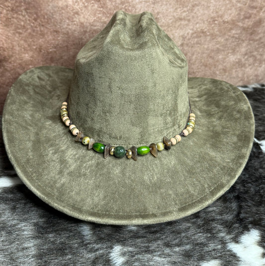 Premium Suede Cowboy Hat - silver Design with Decorative Colorful Accents
