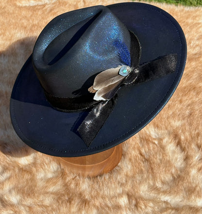 Custom handcrafted Galaxy Fedora Hat