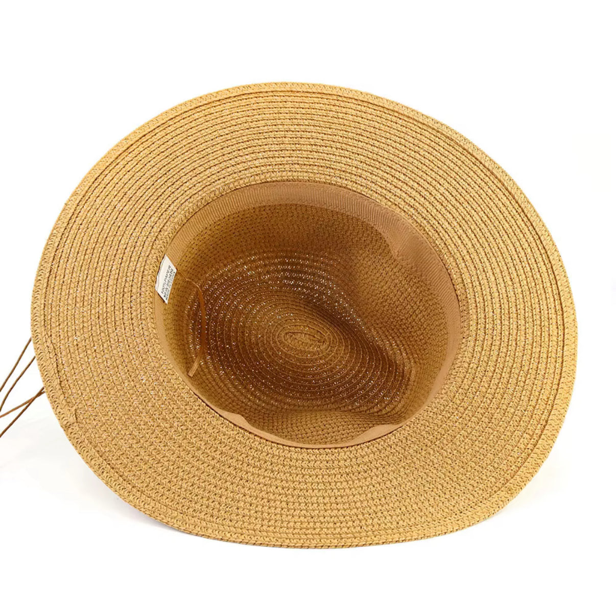 Yours Straw Fedora Hat - Adjustable with Beaded Band - Unisex Natural Grass Hat -Size S-L, Unisex - Accessorizmee