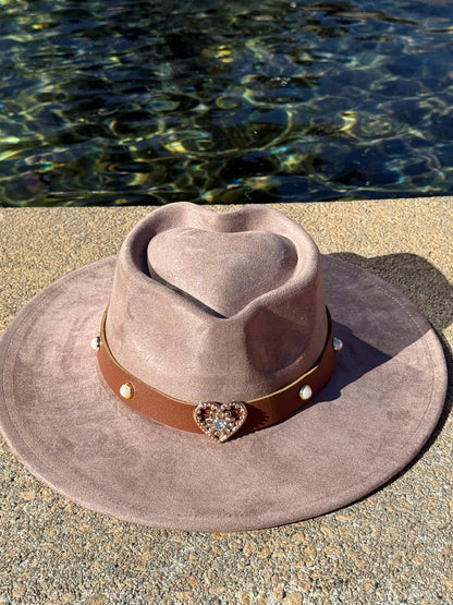 Full Heart widebrim Vegan Fedora Hat