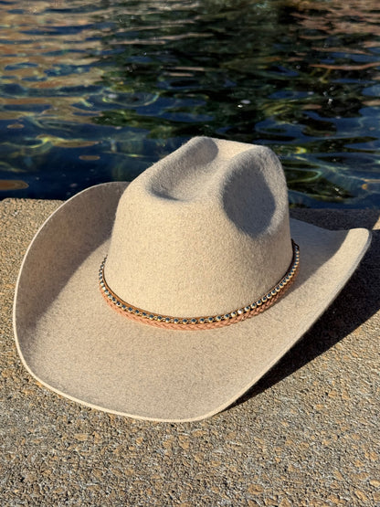 Chique 100% Wool Cowboy Hat Solid, Solid Cowboy Hat for Burning