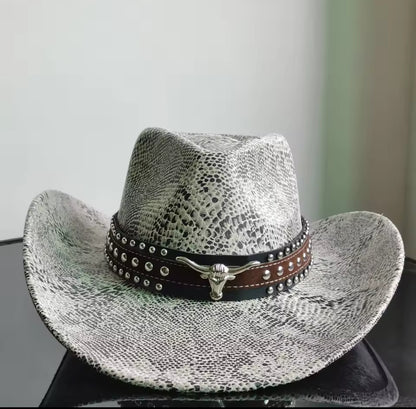 Snake Print Bucking Cowboy Hat