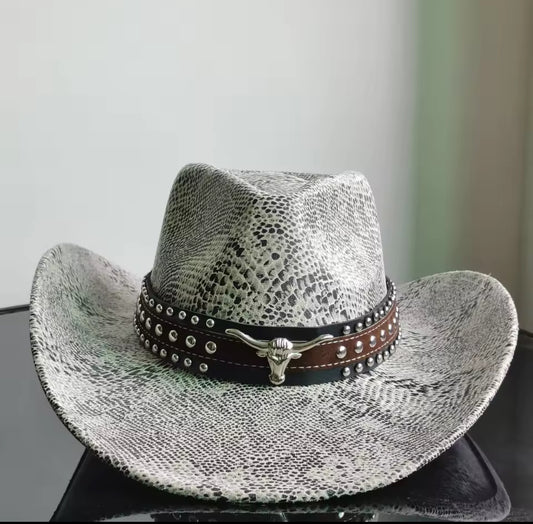 Snake Print Bucking Cowboy Hat