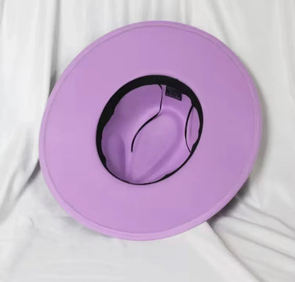 Luxury Fedora Hat-lavender gold