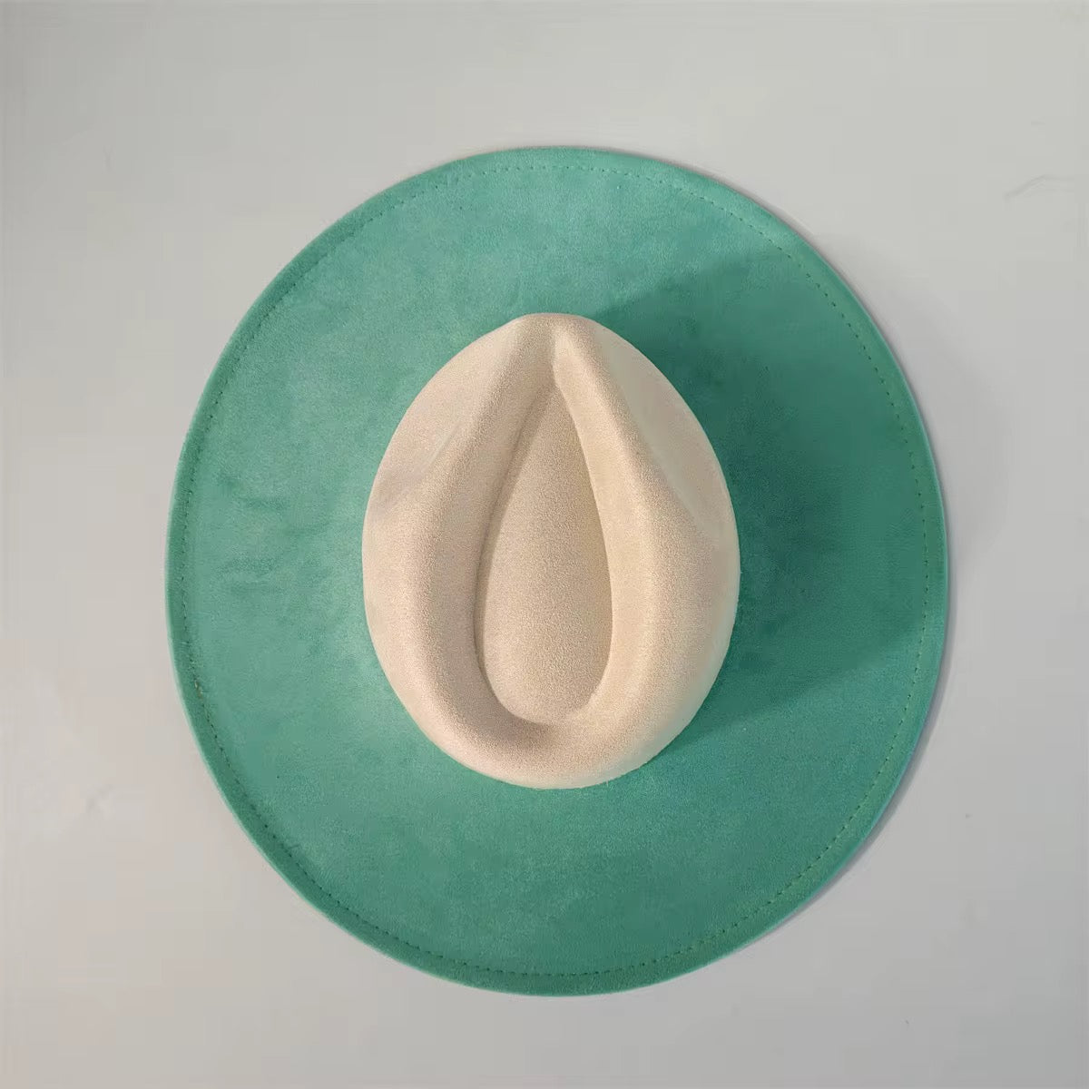 Two Toned Vegan Suede Hat Blank, Hat for Burning, Hat Pyrography, Fedora Hat, Wide Brim Hat, Hat for Engraving