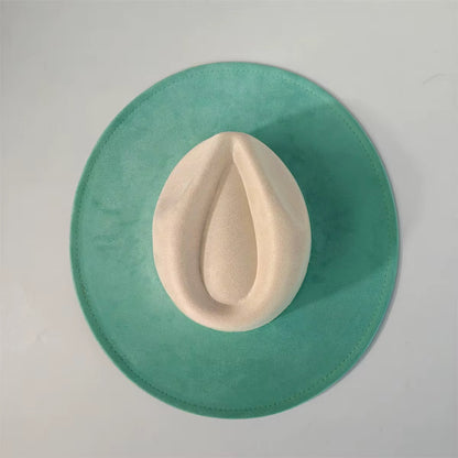 Two Toned Vegan Suede Hat Blank, Hat for Burning, Hat Pyrography, Fedora Hat, Wide Brim Hat, Hat for Engraving