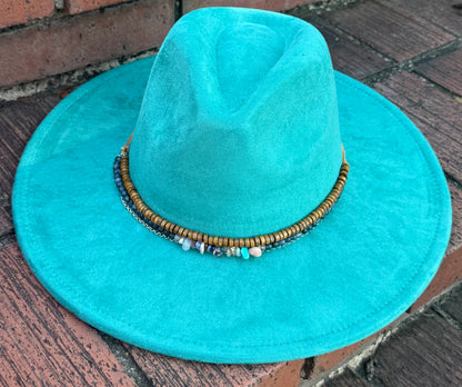 Stoned Suede Wide Brim Fedora
