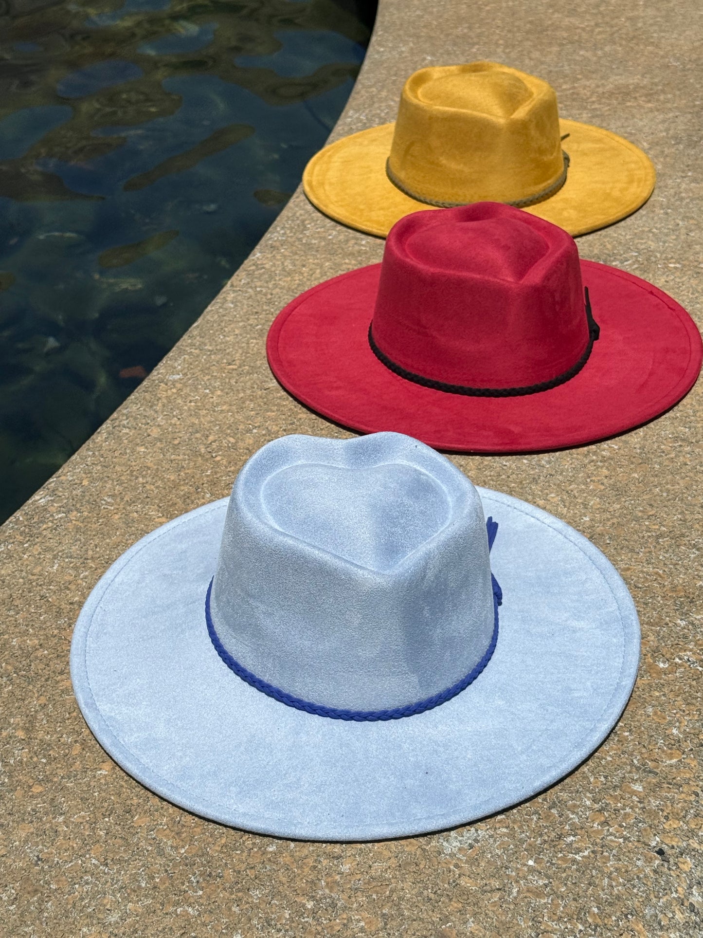 Hearted widebrim Vegan Fedora Hat