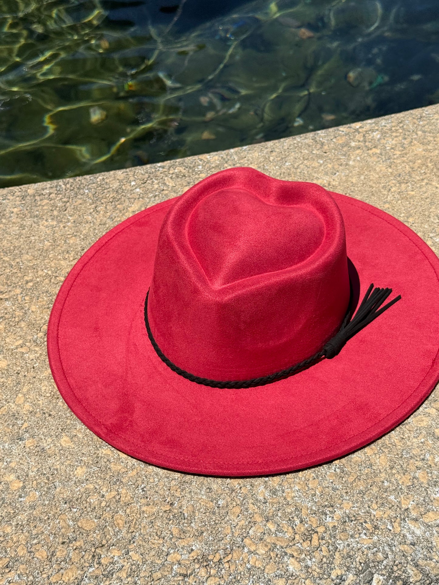 Hearted widebrim Vegan Fedora Hat