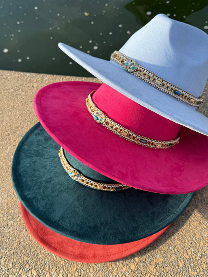 Rockme Suede Wide Brim Fedora