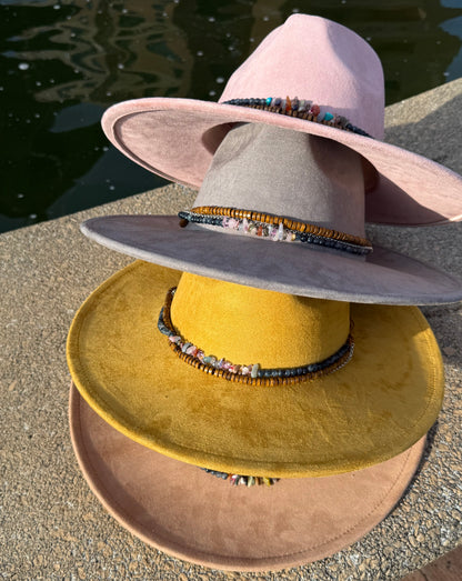 Stoned Suede Wide Brim Fedora