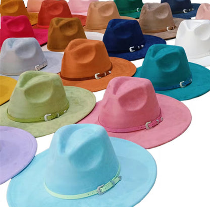 Vegan Suede Belted Wide Brim-Style Hat – Unisex ,Adjustable & Stylish Suitable for Pyrography, Laser Engraving