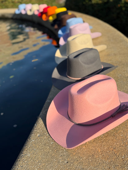 100% Wool Cowboy Hat Solid, Solid Cowboy Hat for Burning