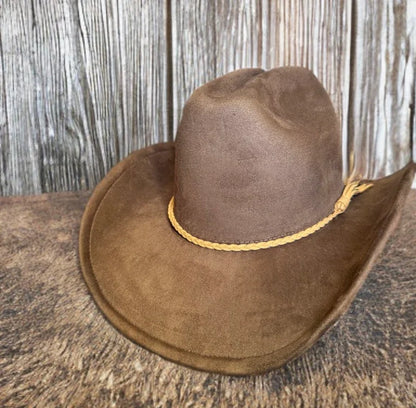 Premium Suede Cowboy Hat - Adjustable Straps Inside, Unisex Design, Size 56-58cm, Western Style, Fashionable & Functional, Shipped in a Box - Accessorizmee