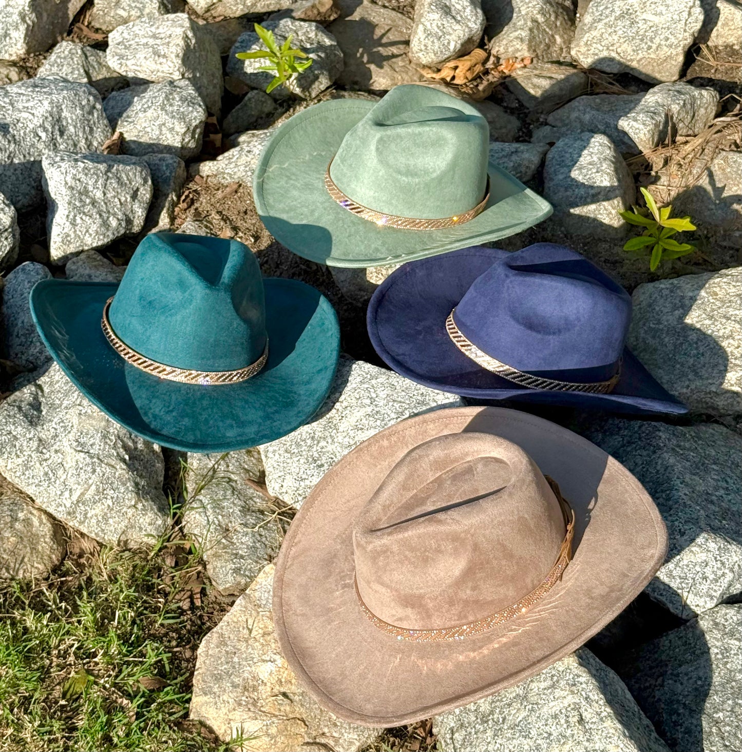 Rose Gold Suede Cowboy Hat
