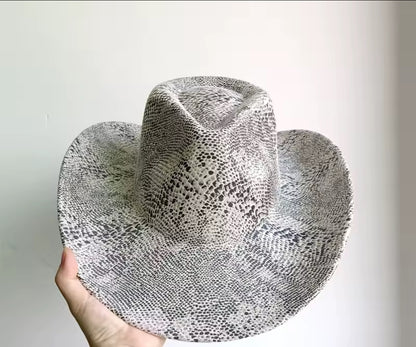 Snake Print Cowboy Hat - Accessorizmee