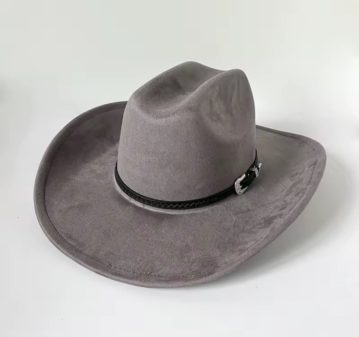 Premium Suede Cowboy Hat - Silver Design with Decorative Colorful Accents
