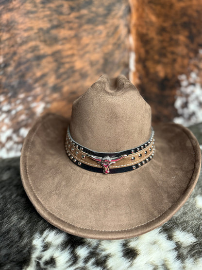 Premium Suede Cowboy Hat - Adjustable Straps Inside, Unisex Design, Size 56-58cm, Western Style, Fashionable & Functional, Shipped in a Box - Accessorizmee