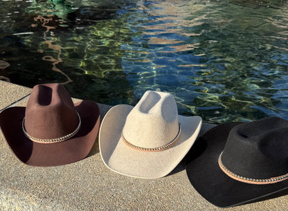 Chique 100% Wool Cowboy Hat Solid, Solid Cowboy Hat for Burning