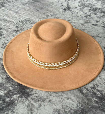 Vegan Suede Flat Classic Wide Brim-Style Hat – Unisex ,Adjustable & Stylish Suitable for Pyrography, Laser Engraving - Accessorizmee