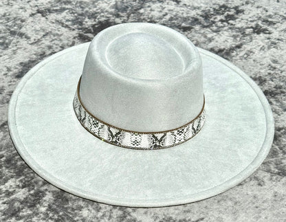 Round Boater Brim Animal Print Hat