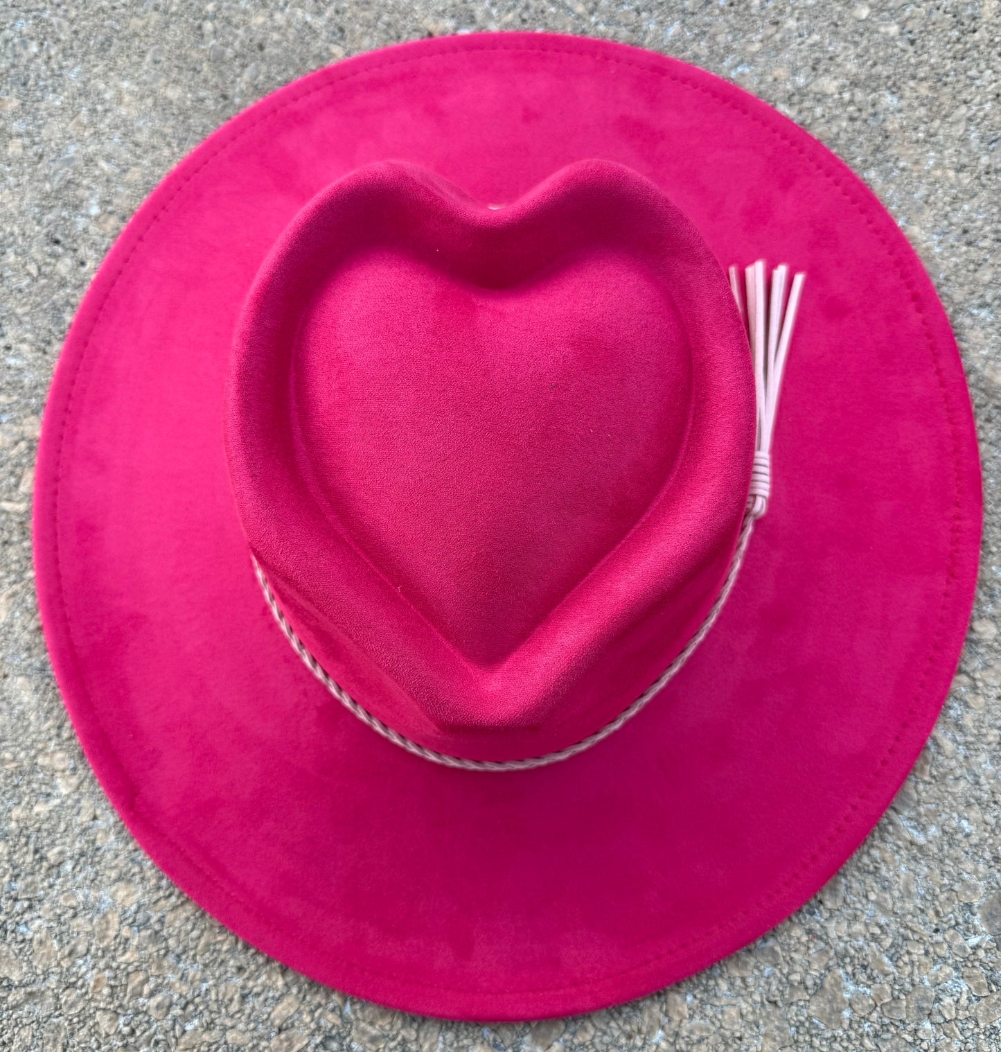 Hearted widebrim Vegan Fedora Hat
