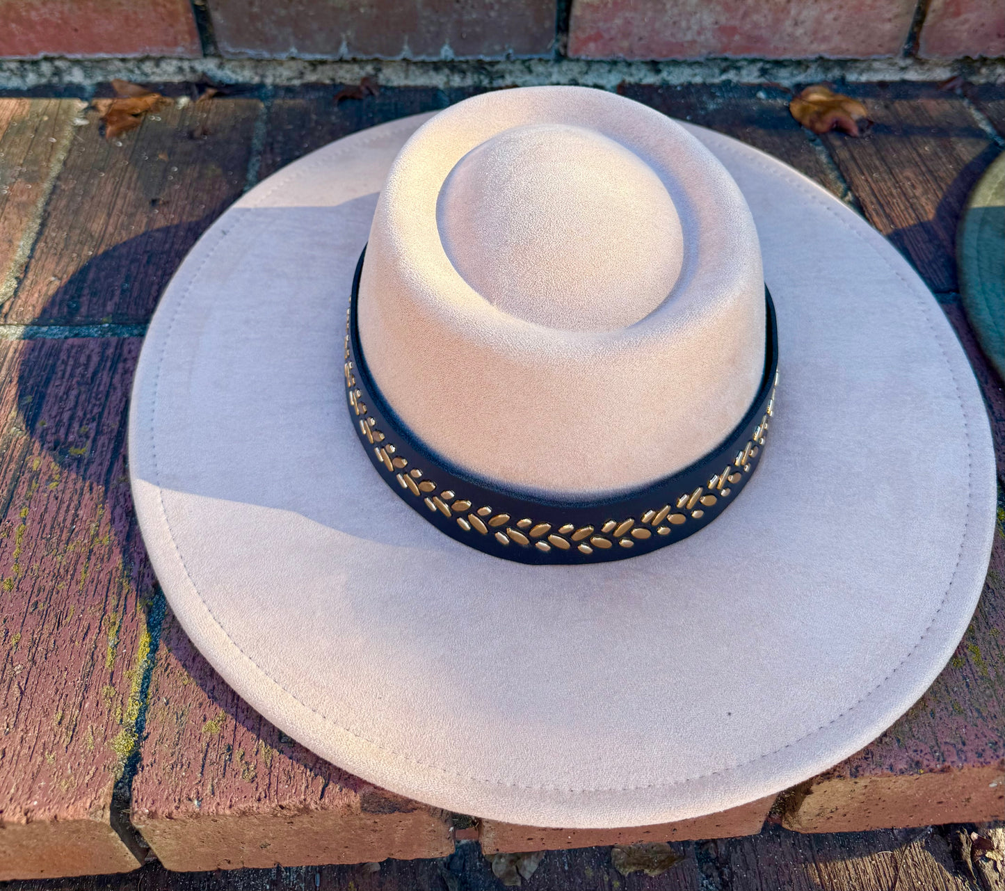Golden leaves Round Boater Brim Hat Unisex ,Adjustable & Stylish Suitable for Pyrography, Laser Engraving