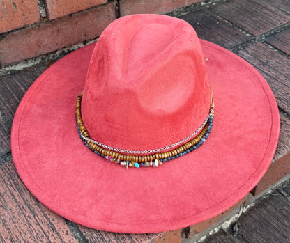 Stoned Suede Wide Brim Fedora