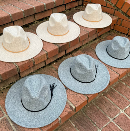 Wide Stiff Brim Granite Fedora - Unisex Adjustable Cotton & Polyester Hat with 10cm Brim & 12cm Height - Sun Protection Fashion Accessory - Accessorizmee