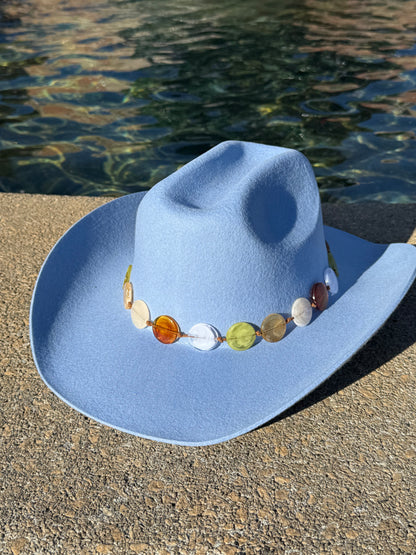 Button up 100% Wool Cowboy Hat Solid, Solid Cowboy Hat for Burning