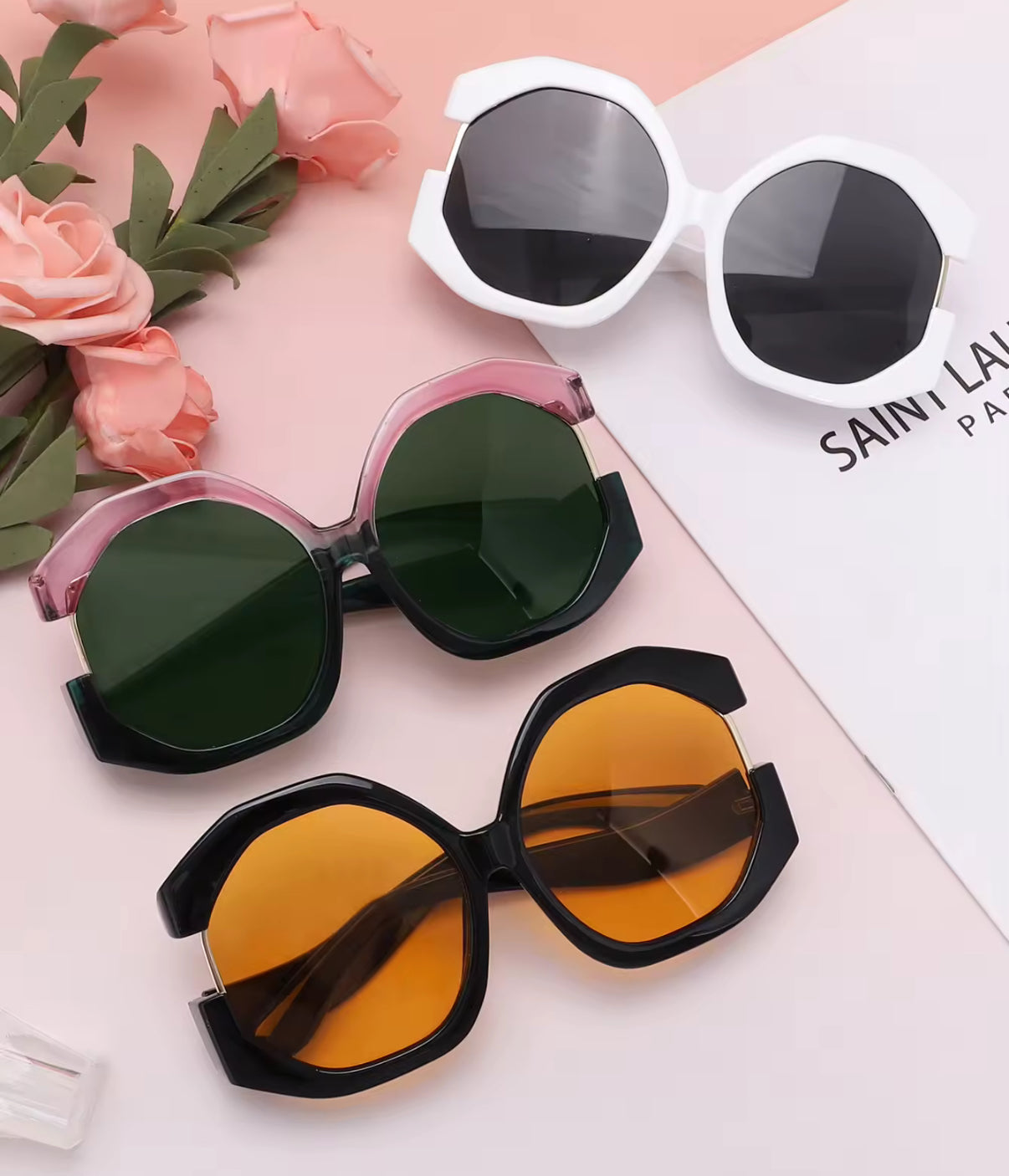 Lush Statement Sunglasses - Durable Resin & Metal Unisex Design - Lightweight - Accessorizmee