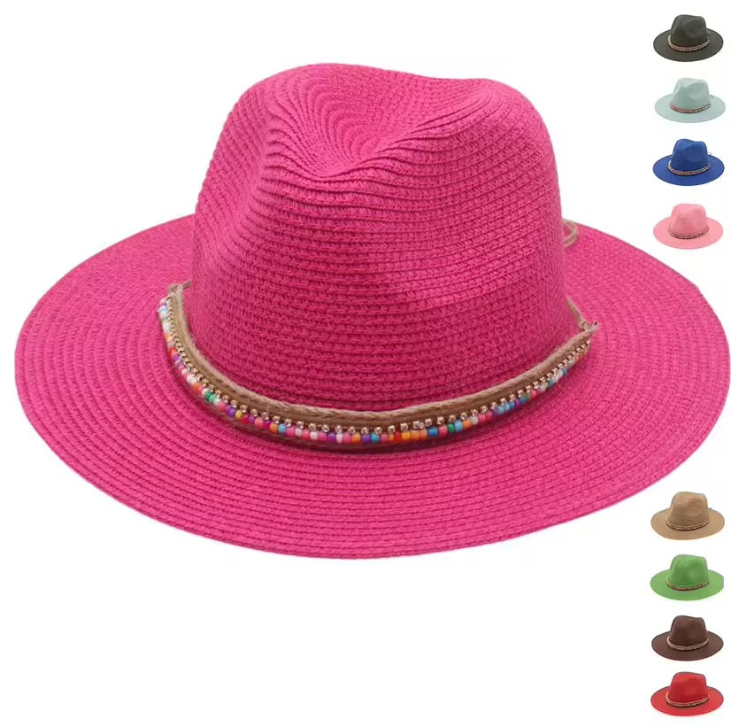 Prism Straw Fedora Hat-Orange - Accessorizmee