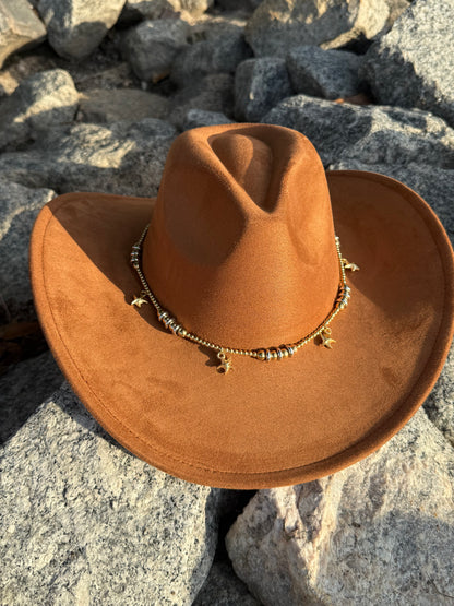 Premium Suede Cowboy Hat - Adjustable Straps Inside, Unisex Design, Size 56-58cm(S-L), Western Style, Great for Burning, Shipped in a Box