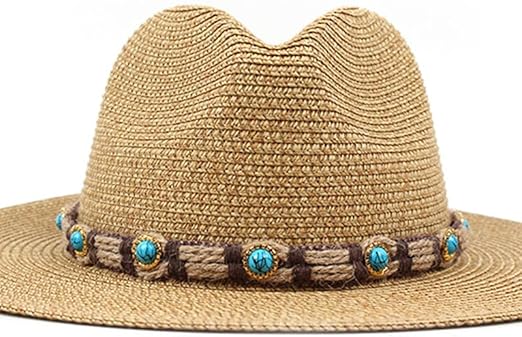 Straw Fedora Hat -Khaki - Accessorizmee