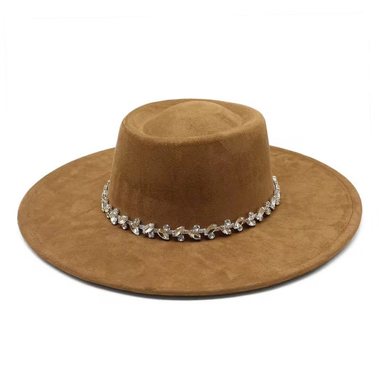 Diamond Round Boater Brim Fedora Hat