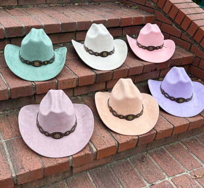 Premium Suede Cowboy Hat - Sanded Design, Unisex ,Adjustable & Stylish Suitable for Pyrography, Laser Engraving