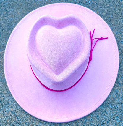 Hearted widebrim Vegan Fedora Hat