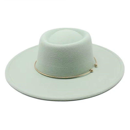 Round Radiant Widebrim Fedora Hat- Mint - Accessorizmee