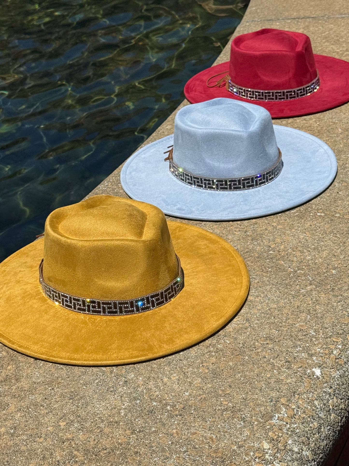 Hearted widebrim Vegan Fedora Hat