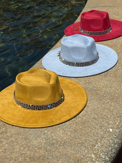Hearted widebrim Vegan Fedora Hat