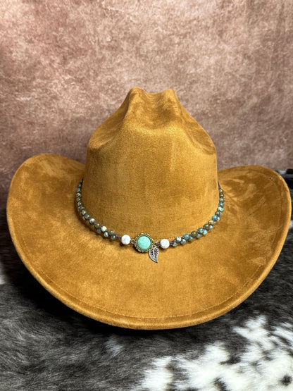 Premium Suede Cowboy Hat - Adjustable Straps Inside, Unisex Design, Size 56-58cm, Western Style, Fashionable & Functional, Shipped in a Box - Accessorizmee