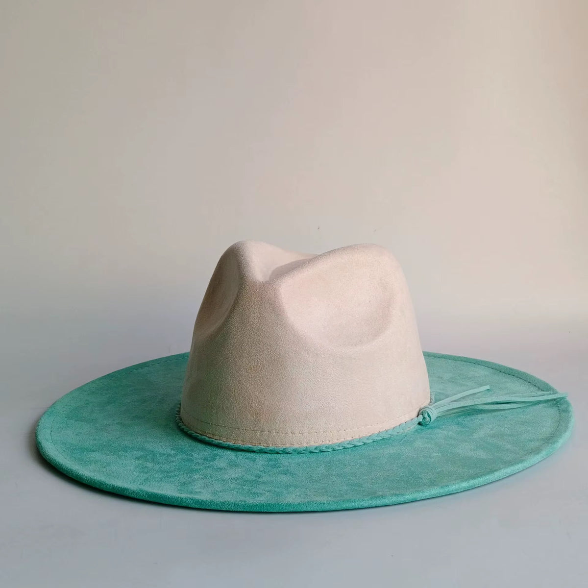Two Toned Vegan Suede Hat Blank, Hat for Burning, Hat Pyrography, Fedora Hat, Wide Brim Hat, Hat for Engraving